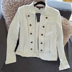 Tommy Hilfiger Military Striped Band Collar Jacket
